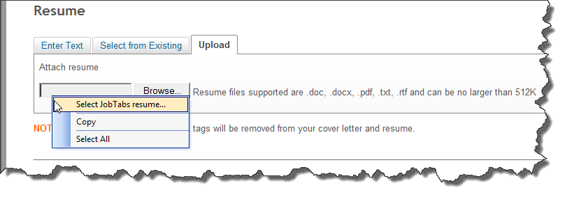 Apply online using the JobTabs resume selector.